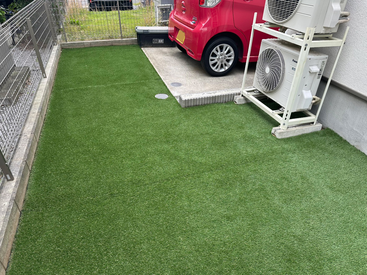 作業後の様子_人工芝施工_立川市01